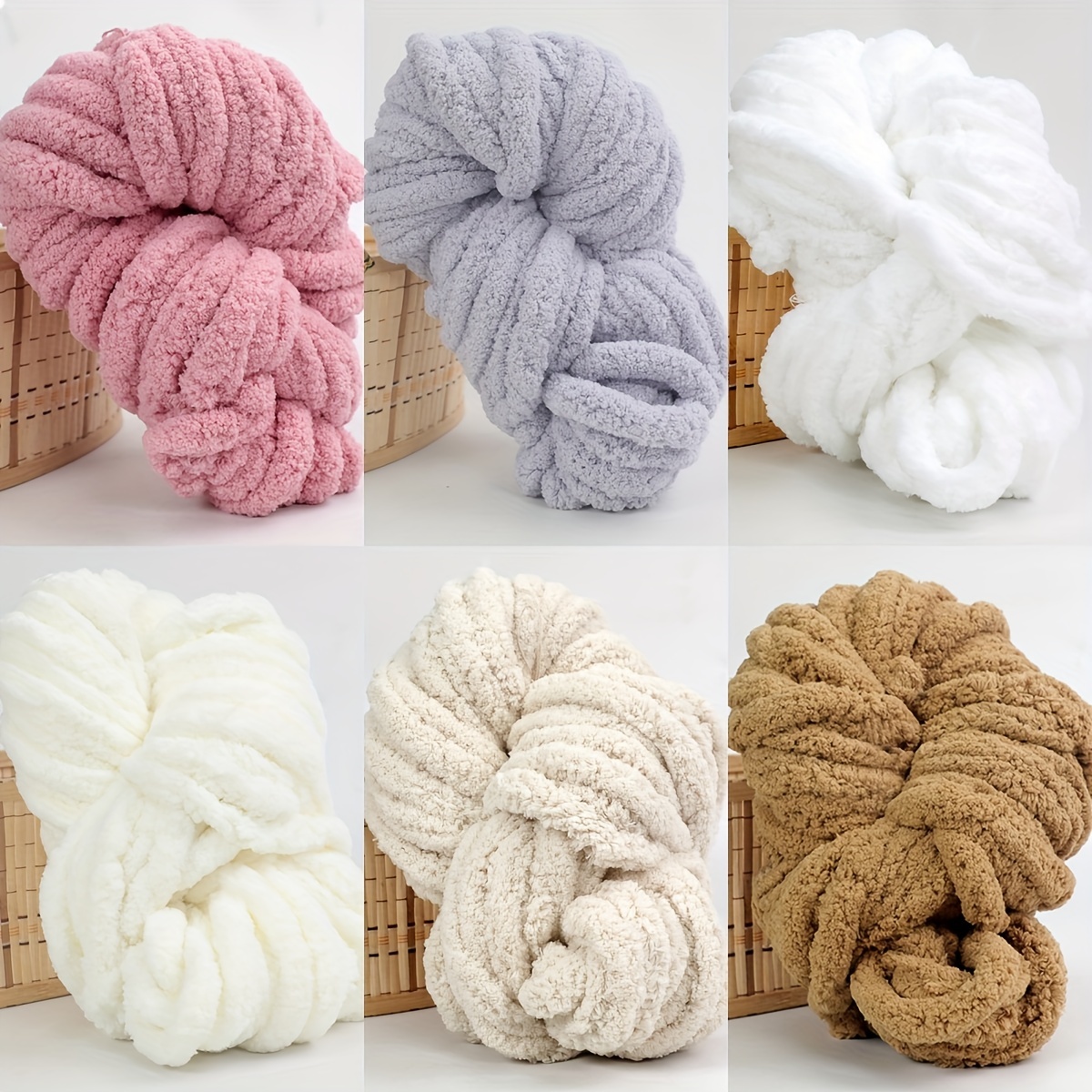 Chunky Yarn for Arm Knitting Crochet Making Blanket, Soft Extra Cotton  Washable Tube Bulky Giant Yarn for Weave Craft Crochet, DIY Sofa Bed  Blanket