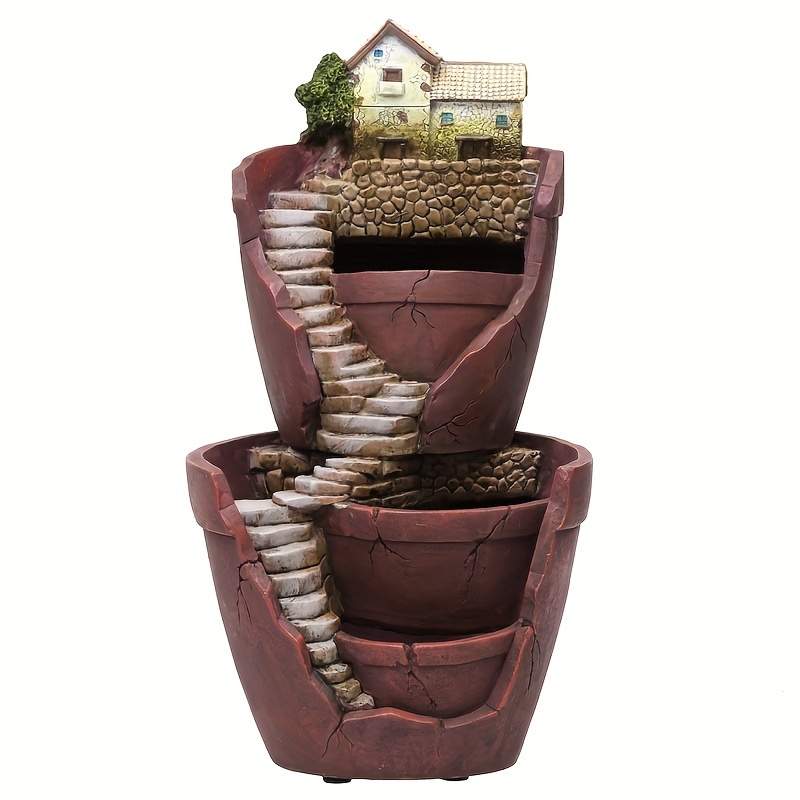 Sky City Resin Planter Garden Retro Decorative Ornament Gardening Gift Home Decor