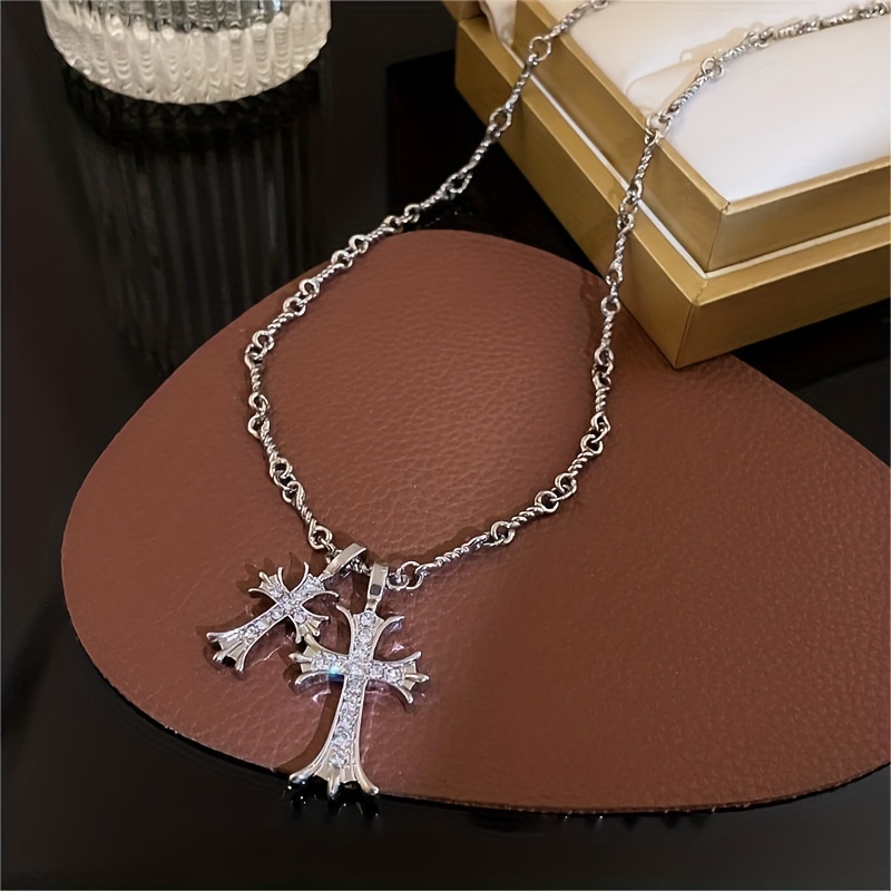 18k Plated Style For Hop - Double Hip Women Necklace Temu Cross