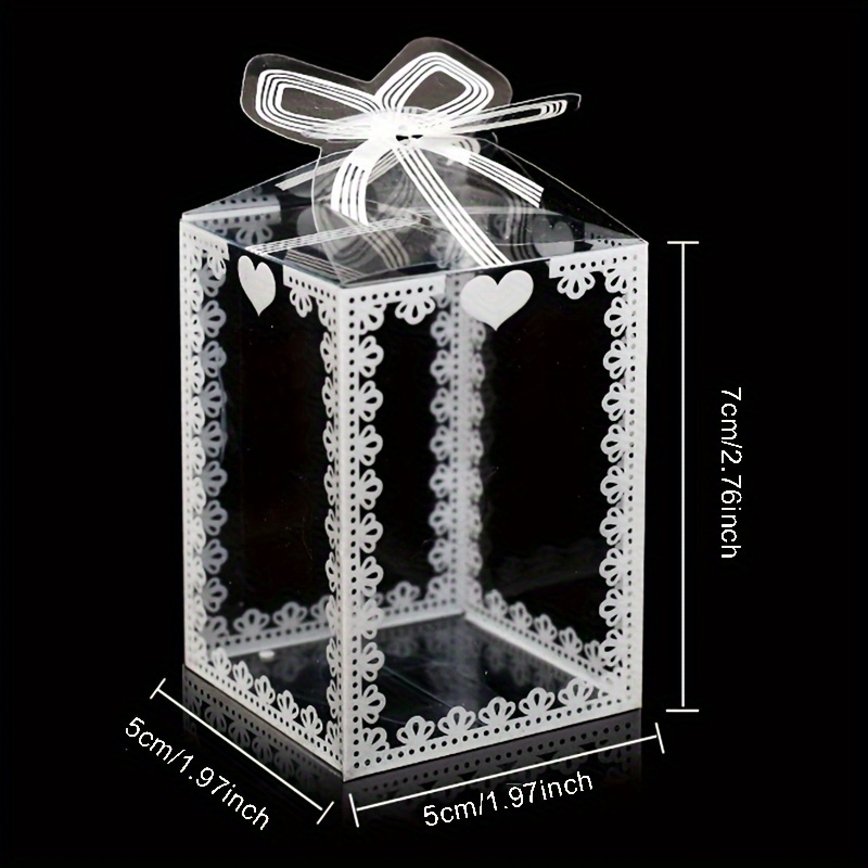 TEMU [small Business Pvc Gift Box] 5pcs, Pvc Packaging Box Transparent Printed Gift Packaging Box, Packaging Box, Wedding Decorations, Wedding, Gift
