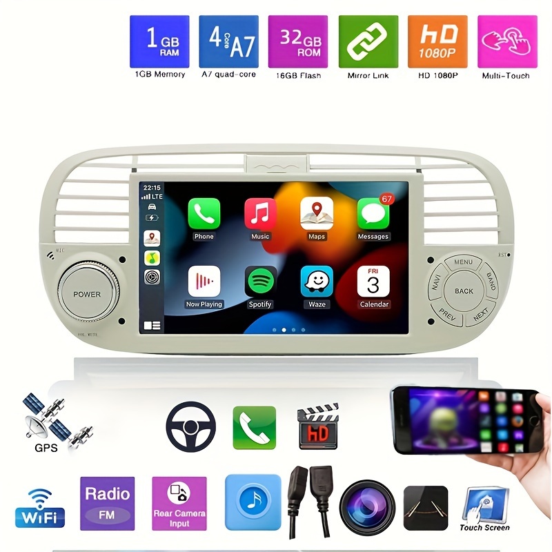 autoradio 1 din Android 9.0 Car Stereo multimedia Player For Fiat