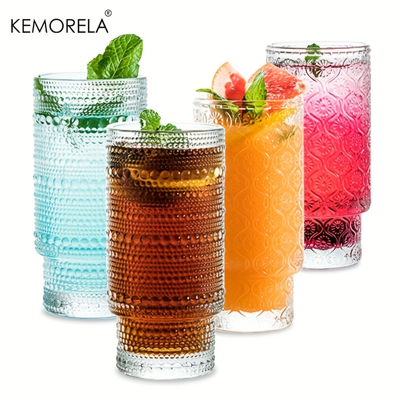 4pcs/Set Drinking Glasses with Glass Straw 16oz Can Shaped Glass Cups Beer  Glasses Iced Coffee Glasses, Cute Tumbler Cup - AliExpress