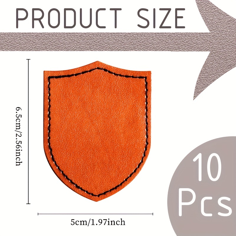 10 PCS Adhesive Blank Leatherette Hat Patches For Men