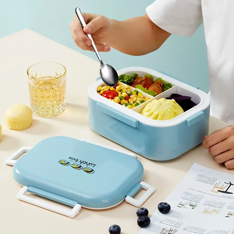 Bento Box Lunch Box, Large Food Container With Cutlery Insulation