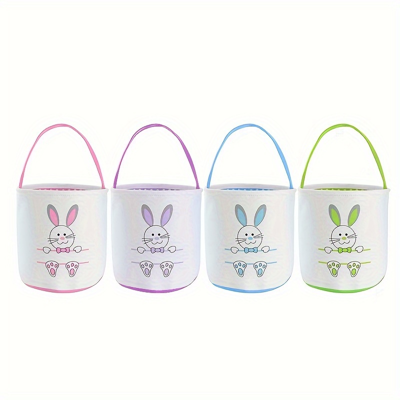 Easter Bunny Canvas Basket Handle Cartoon Cute Rabbit Face - Temu