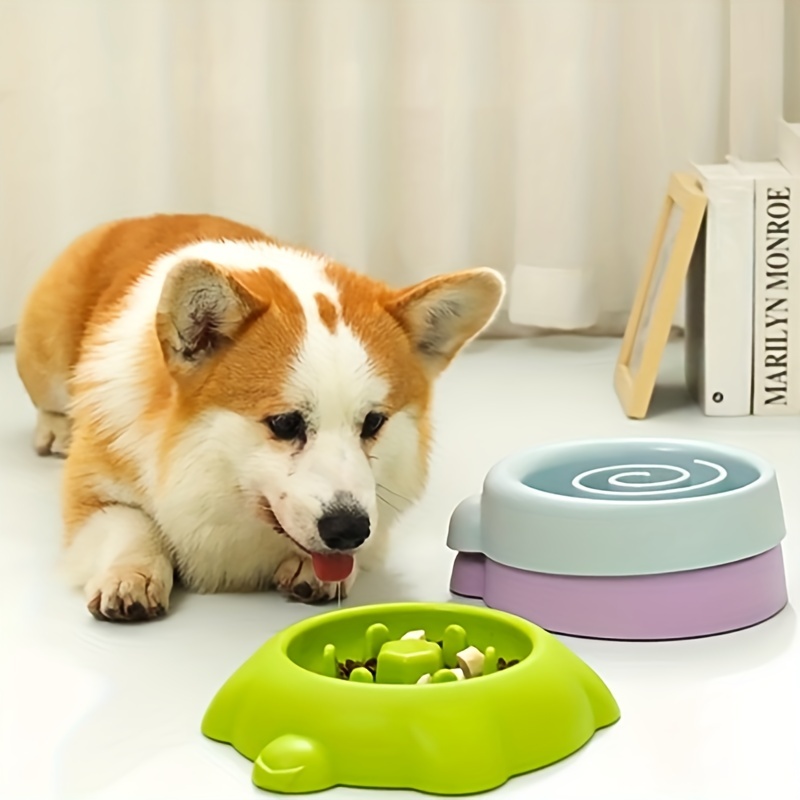 Slow Feeder Dog Bowl, Anti-choking Plastic Dog Puzzle Food Bowl,  Interactive Pet Slow Feeding Basin With Non-slip Bottom For Anxiety Relief  - Temu