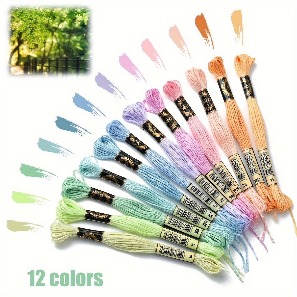 TEMU 12pcs/set Embroidery Floss Stitch Threads Friendship Bracelets Floss Crafts Floss