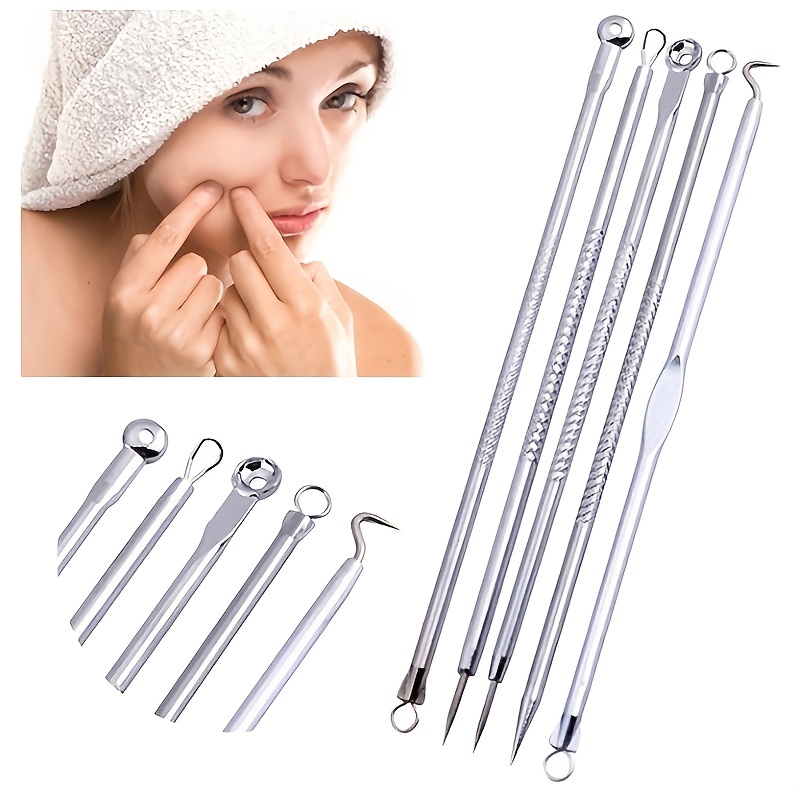 Black Dot Pimple Blackhead Remover Tool Needles for Squeezing Acne Tools  Spoon for Face Cleaning Comedone Extractor Pore Cleaner Color: Style 7