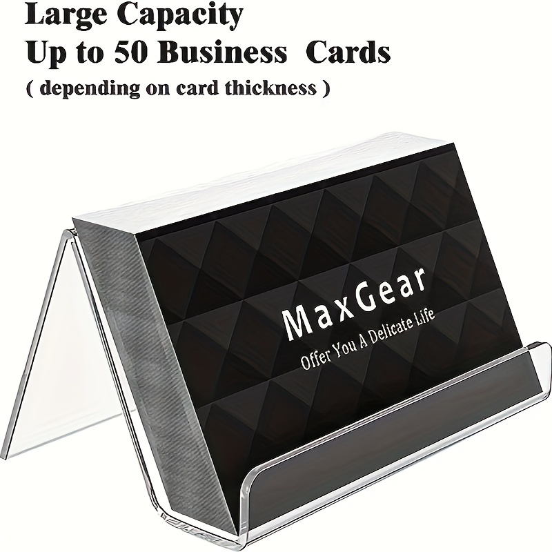  MaxGear Wood Business Cards Holder for Desk Business Card  Display Holder Desktop Stand for Office, Tabletop - Rectangle : Office  Products