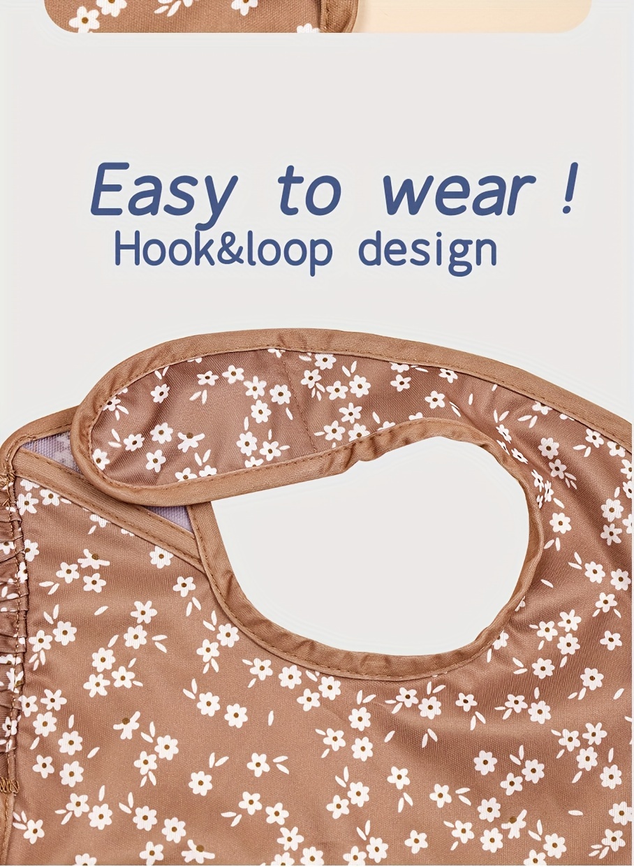 easy clean waterproof   bib with adjustable closure and large pocket recycled cloth mixed colors details 6