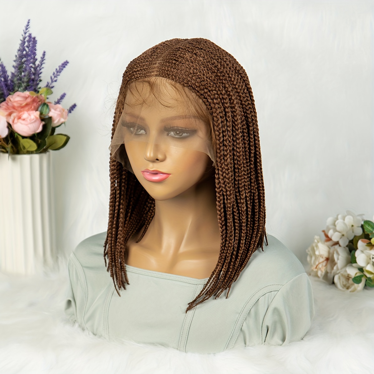 Lace Half Braided Wigs Women Cornrow Curly Braided Wig Baby - Temu New  Zealand