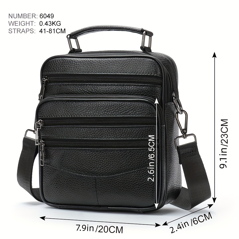 DEEVORCA Elegante Borsa Tracolla Uomo Piccola Vintage Vera Pelle Borsa Spalla Tasche Multiple per Causale Viaggio Scuola Lavoro Sportive Quotidiano Uomo Sacchetto del Messaggero Marrone A