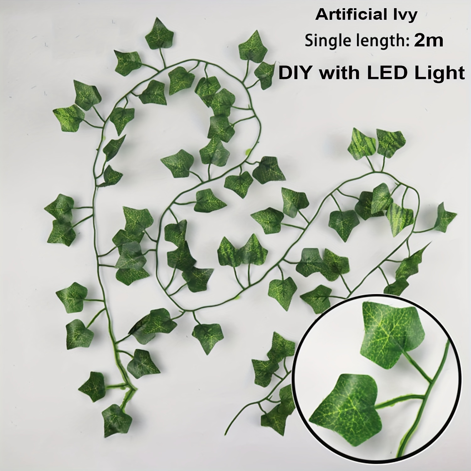 50/100 LED Fake Leaves Ivy Leaf Fairy String Lights Garden Lamp