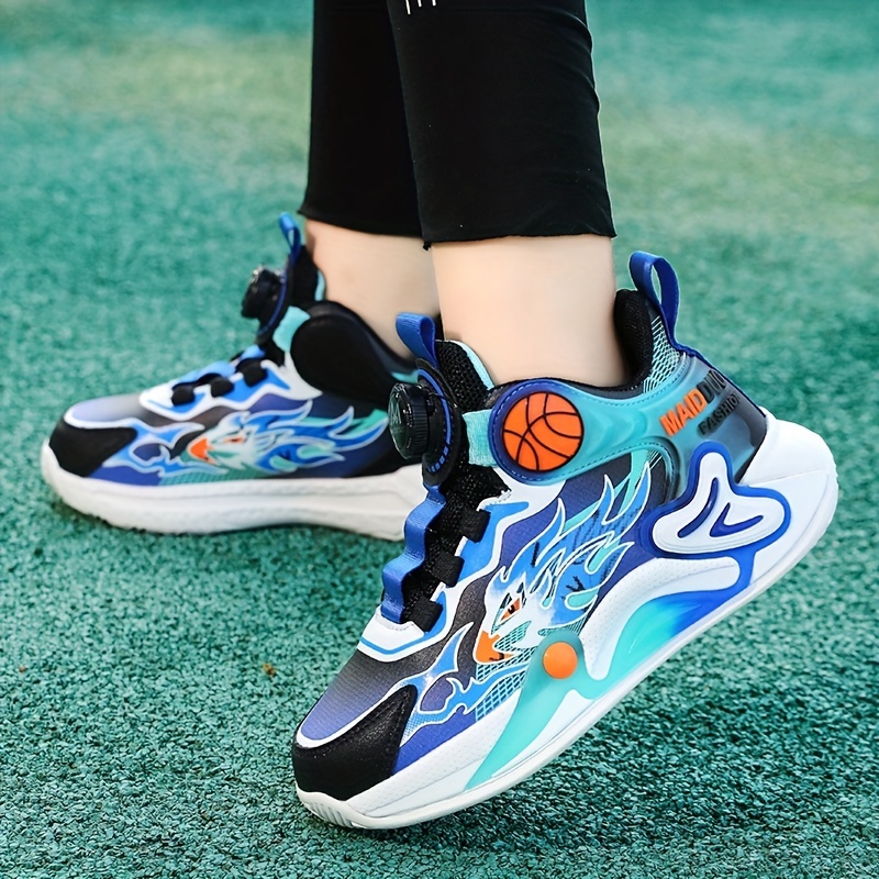 Cool Stylish Basketball Shoes For Boys Kids Teenagers, Breathable Anti Slip  Wear-resistant Low Top Shoes With Rotating Buckle For Indoor Outdoor  Training, All Seasons - Temu