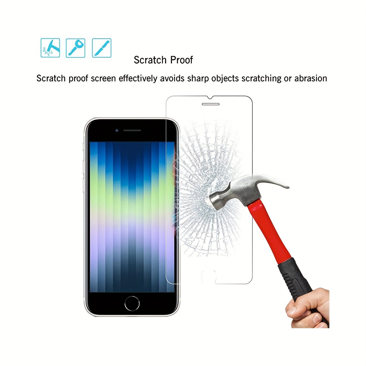 Shatterproof Tempered Glass Screen Protector Iphone Se - Temu