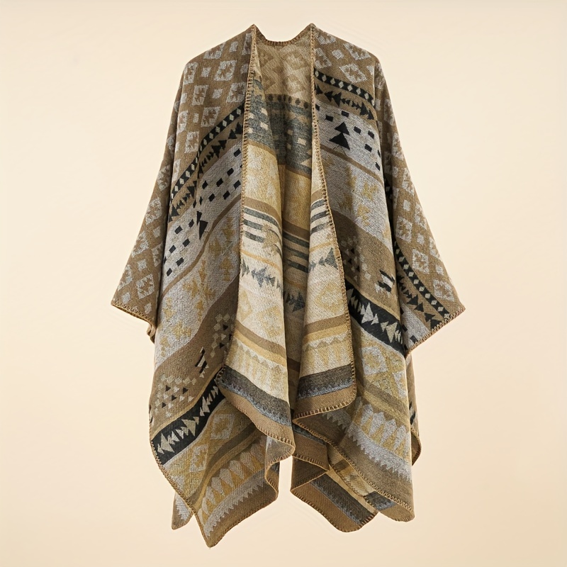 Warm Sunscreen Shawl Casual Open Front Poncho Cape Large Inelastic Cardigan