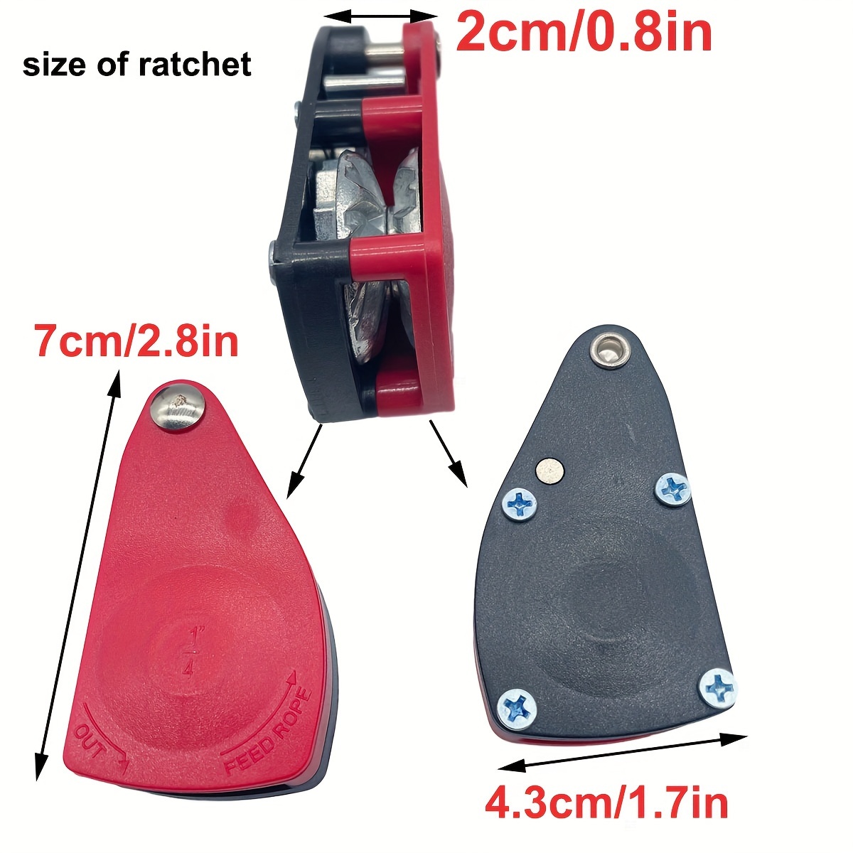 2pcs 6mm 5m Rope Pulley Adjuster, Max Weight 68kg