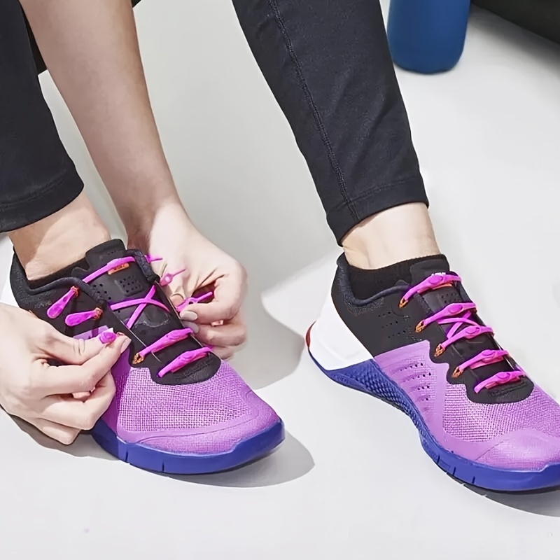 12pcs Colorful Silicone Elastic Shoelaces, Multifunctional High Elastic Lazy Shoe Laces