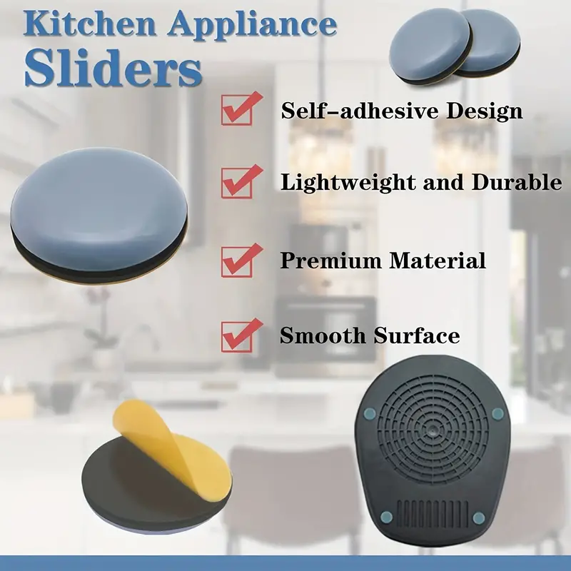 Space-saving Kitchen Appliance Sliders - Self-adhesive For Coffee Maker,  Air Fryer, Deep Fryer - Easy To Move And Organize Countertop Appliances -  Temu