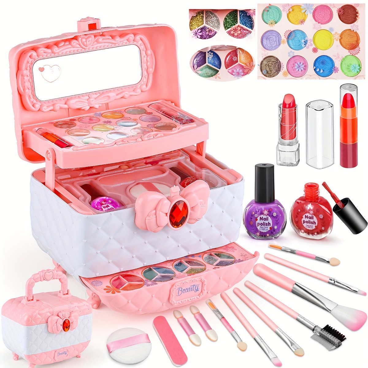 Kids Makeup Kit For Girls Real Makeup Set For Little Girls - Temu