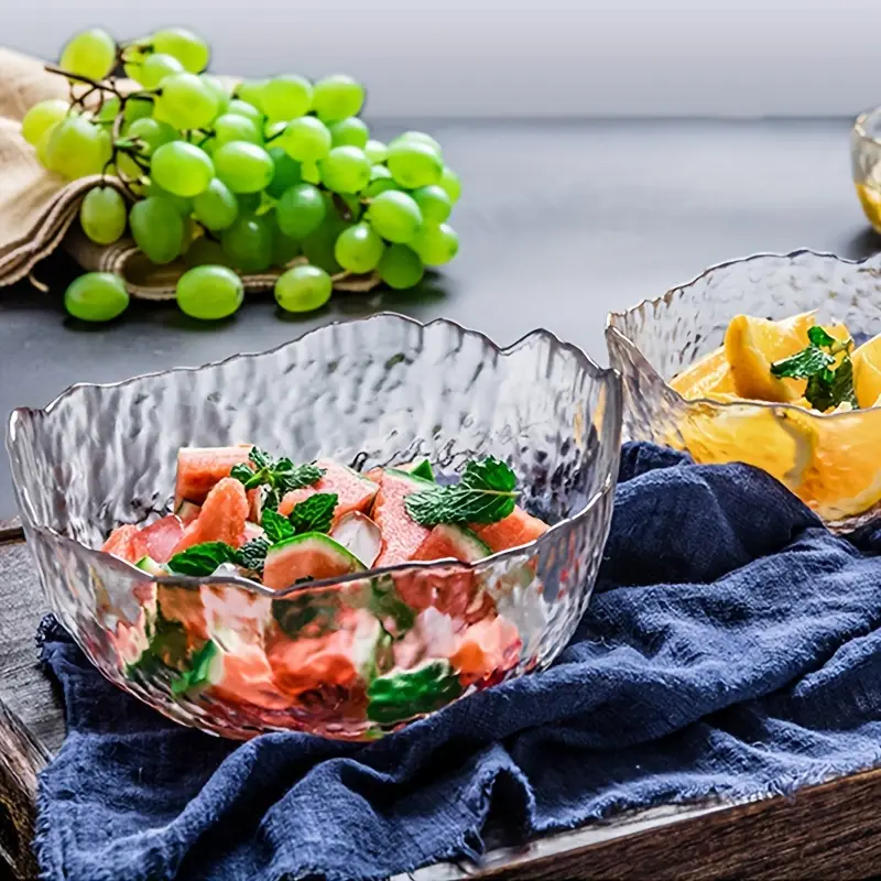 Salad Bowl, Glass Salad Bowls, Fruit Bowls, Decorative Salad Bowl,  Transparent Fruit Bowls, Household Bowls, Kitchen Supplies, Kitchen  Decoraton, Kitchen Supplies, - Temu