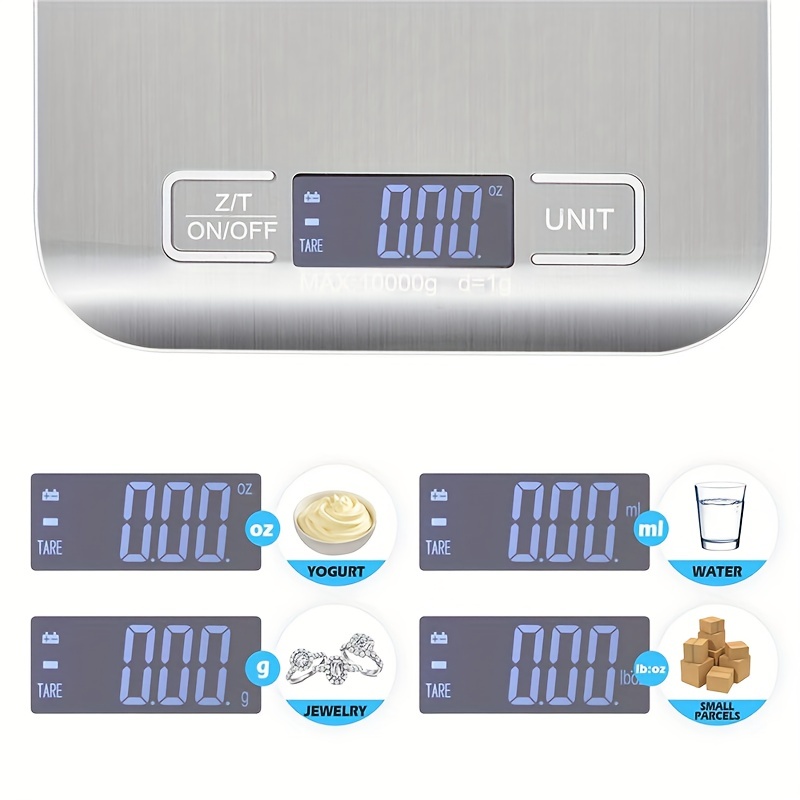 Digital Kitchen Scale, LCD Display 1g/0.1oz Precise Stainless Steel Food  Scale for Cooking Baking weighing Scales Electronic