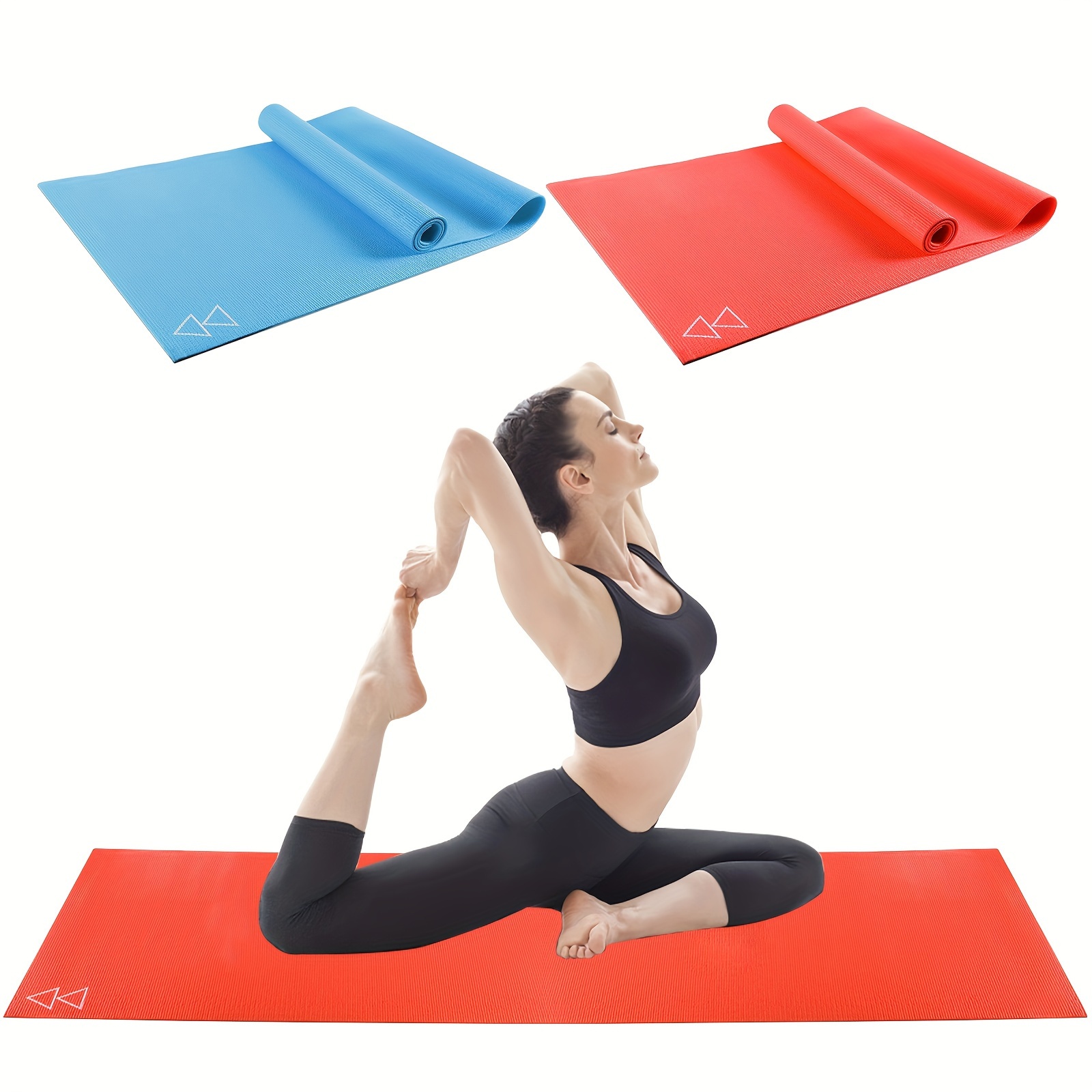 1pc Non-slip Thick Yoga Mat, High-density PVC Fitness Mat, For Dance,  Pilates And Training