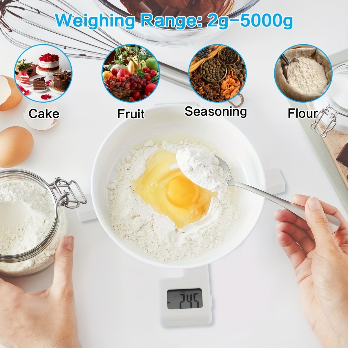 Kitchen Scale, Digital Folding Kitchen Scale For Food Weight
