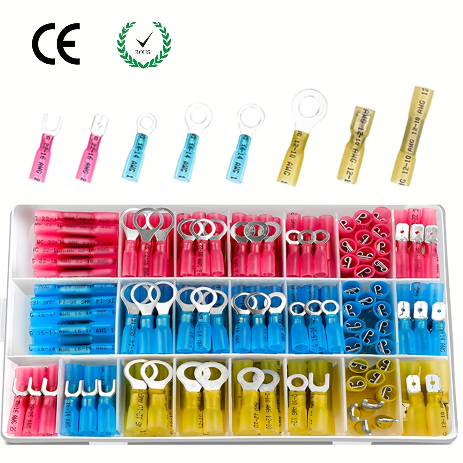 Qibaok 1500pcs Wire Connectors Insulated Electrical Wire Terminals Wire  Crimp Connector Ring Fork Spade Butt Connector Kit: : Industrial  & Scientific