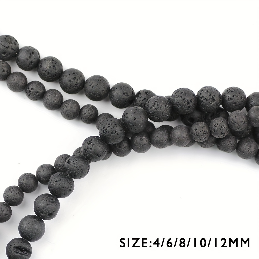 A Strand Natural Black Volcanic Rock, High-quality Loose Beads For Diy  Bracelets Necklaces And Other Decors Jewelry Making Craft Supplies - Temu