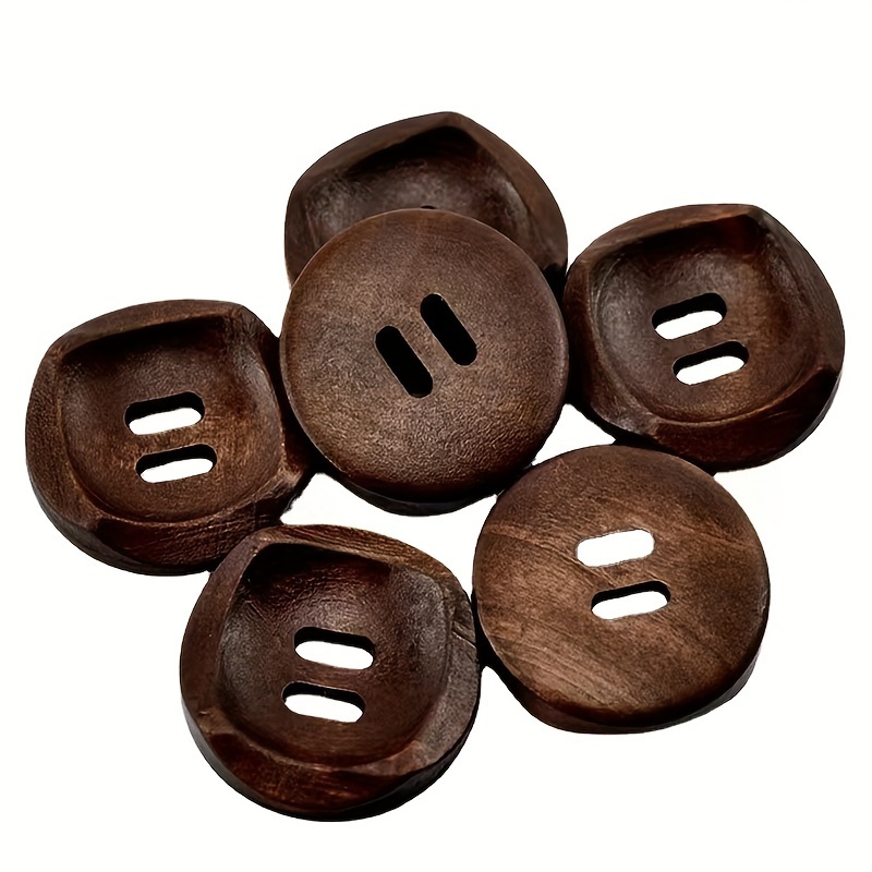 10PCs Natural Wood Horn Big Wooden Buttons Sewing Crafts