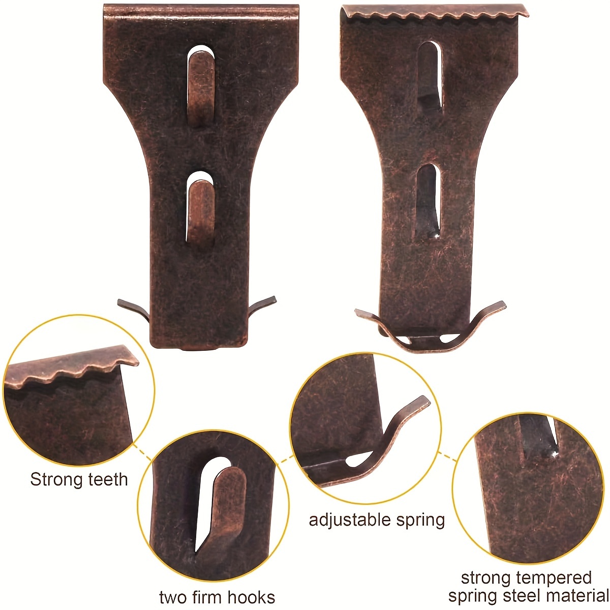 Brick Clips for Hanging, Spring Steel Hanger Exposed Brick Wall Hook  Fastener Fits Brick 2 1/