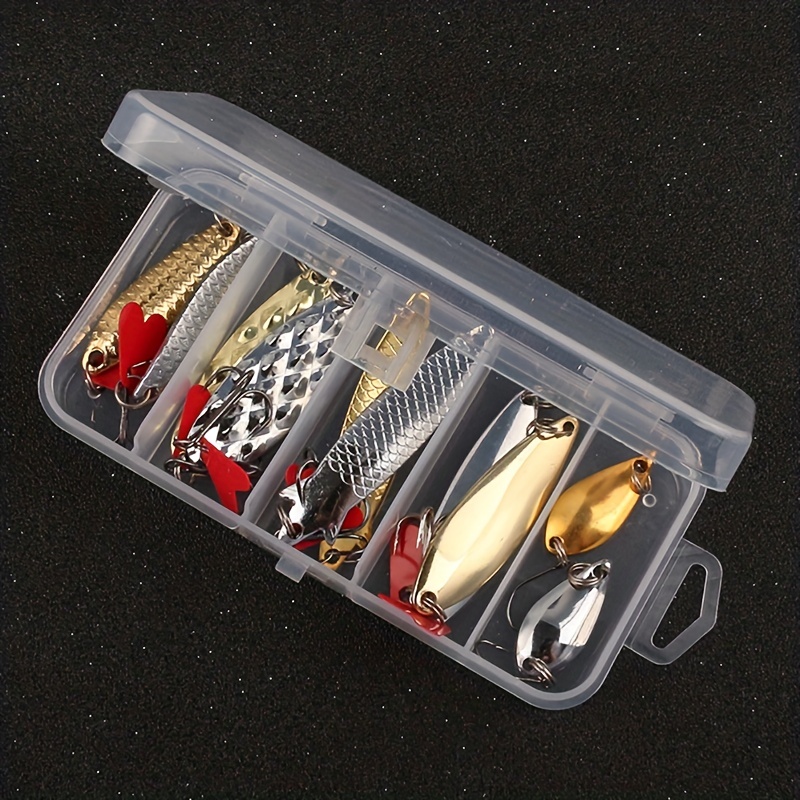 Fishing Metal Spoon Lure Kit Catch Fish Golden Silver Baits - Temu