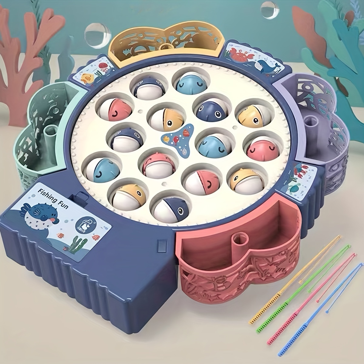 Wooden Magnetic Fishing Toys Baby Cartoon Marine Life - Temu
