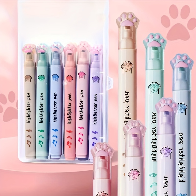 6PCS Clear View Highlighter Double End Highlighter Pens Macaron Color Manga  Markers Midliner Pastel highlighters Kawaii Japanese - AliExpress