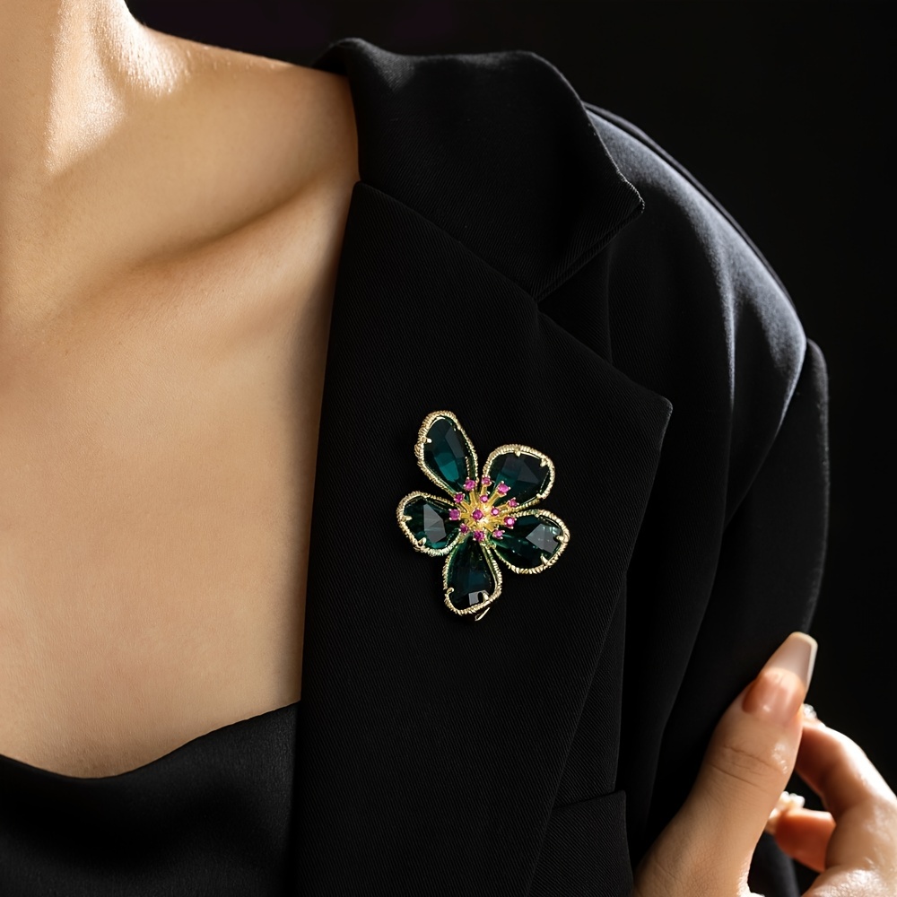 3d Flower Shape Brooch Colorful Corsage Temperament Suit - Temu