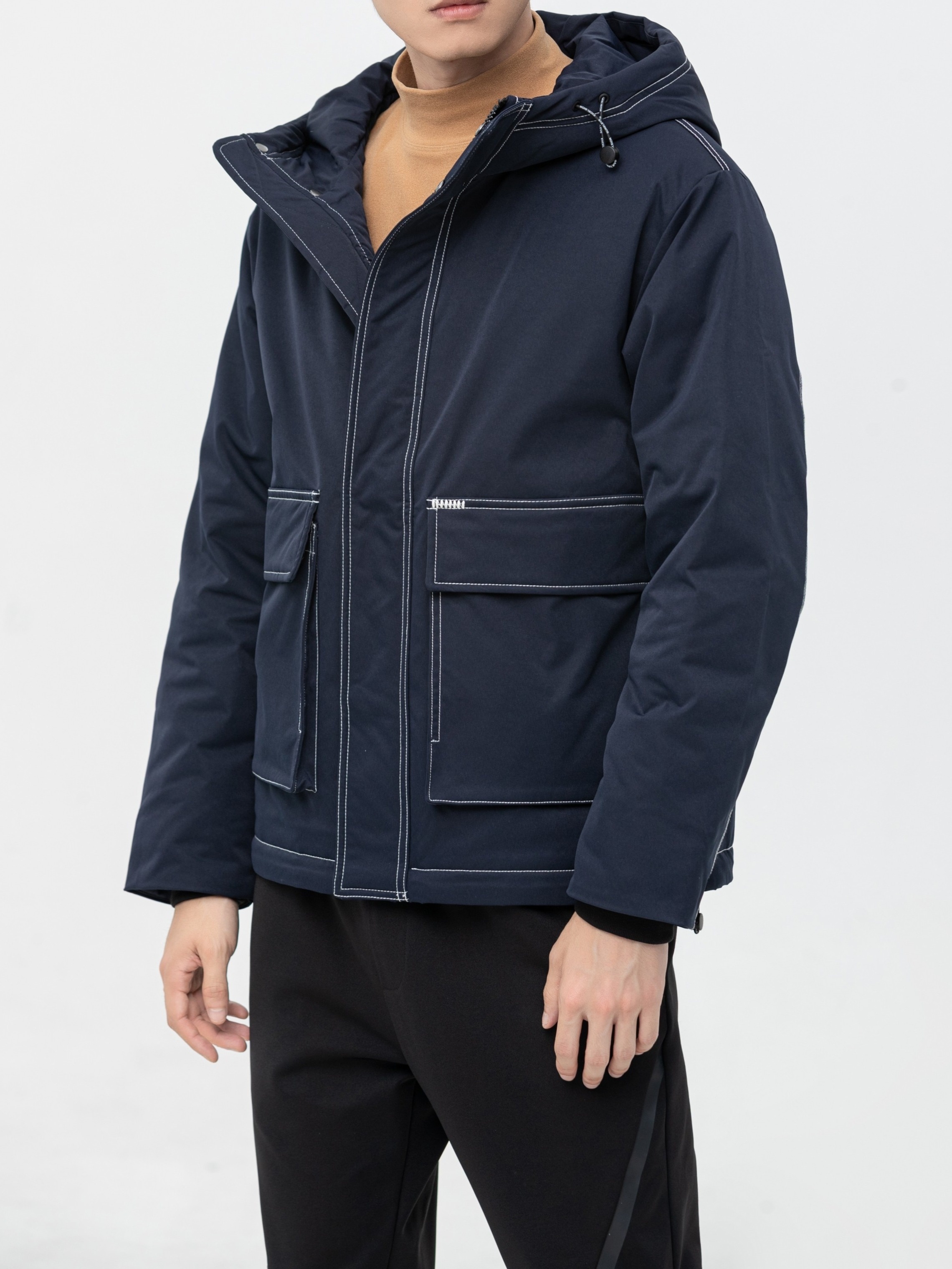 Chaqueta larga con capucha para hombre, resistente al viento, gruesa y  cálida, abrigo de esquí de nieve para hombre, bolsillos casuales para