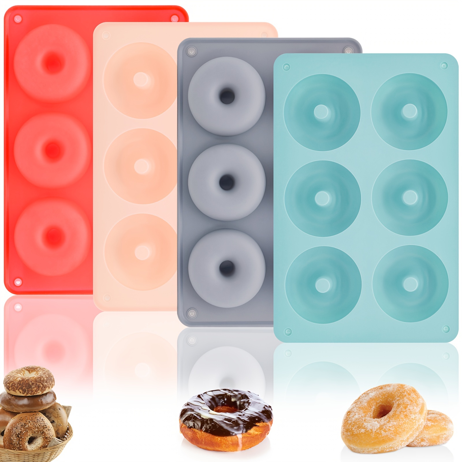 Colorful Silicone Donut Mold - 6 Cavity Round Cookie Molds For Baking And  Baking Tools - Kitchen Gadgets And Accessories For Home Kitchen - Temu