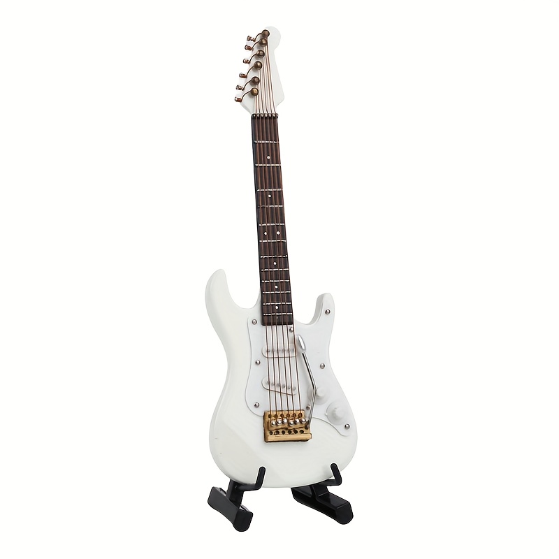 Dioche Miniatur-Gitarren-Modell Aus Holz - 10 Cm Mit Ständer, Handgefertigt Als Deko Für Schreibtisch & Regal