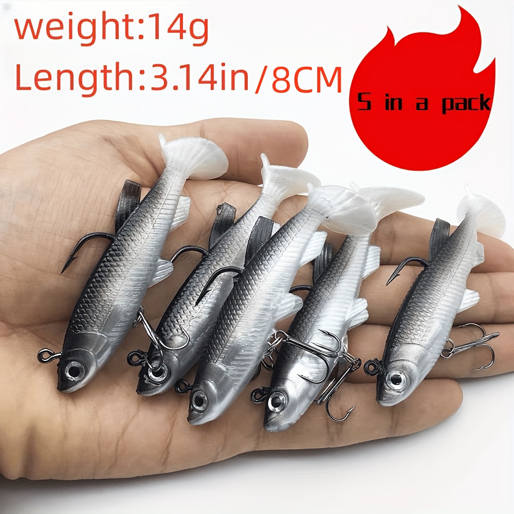 Small Bionic Fish Lead Hook Soft Fishing Lure Fork Tail - Temu