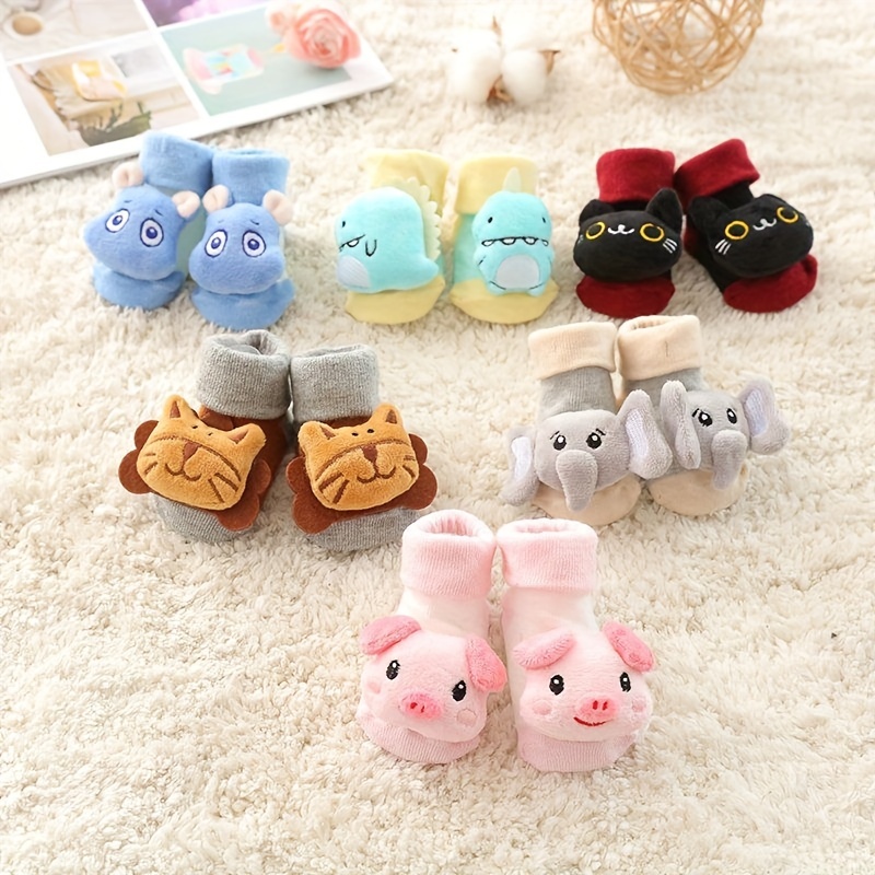 

2pairs Baby Boys Cartoon Animal Casual Floor Socks, Breathable Comfortable First Walking Shoes For Infant Newborn Toddlers