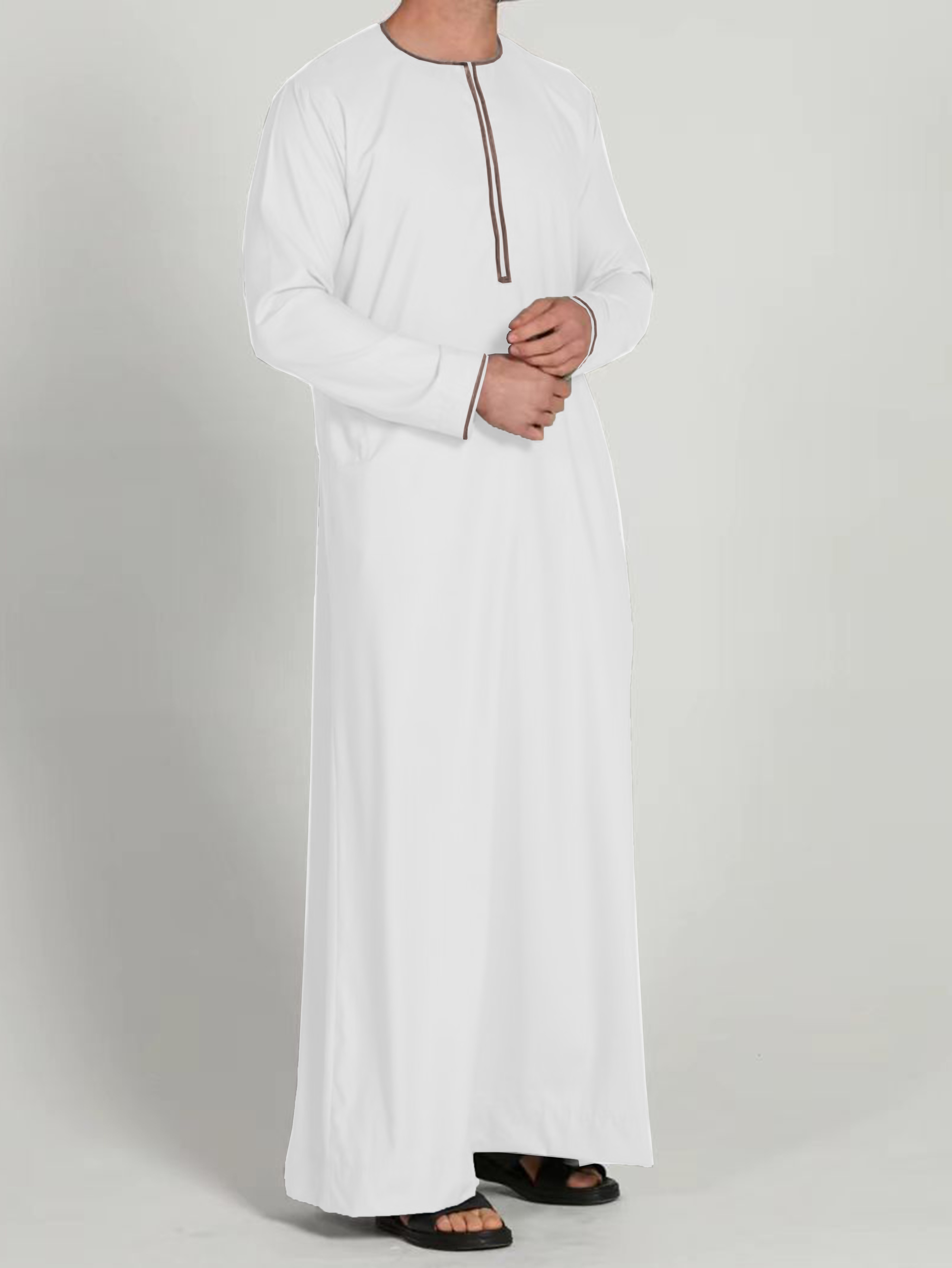  Taoliyuan Men's Abaya Thobe Arabic Longline Shirt Henley Kaftan  Banded Collar Plain Gown, Beige, Medium : Clothing, Shoes & Jewelry