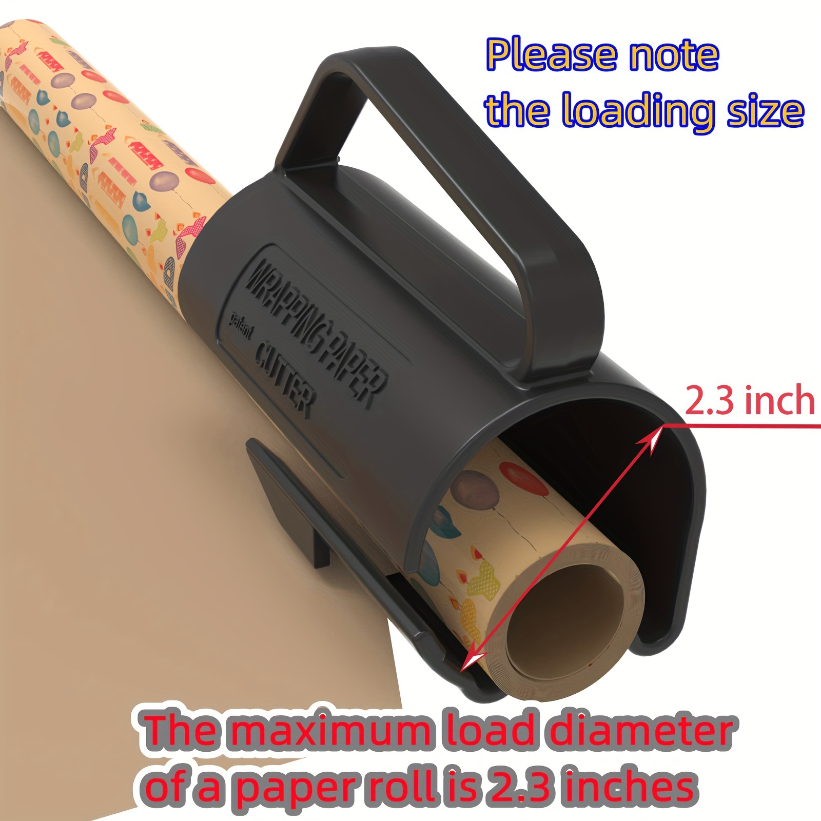 Wrapping Paper Roll Cutter With Handle Push Cut Gift Birthday