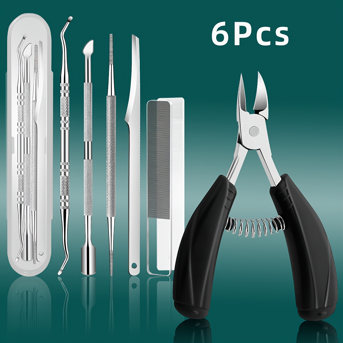 Toenail Clippers for Seniors Thick Toenails, Toe Nail Clippers Adult Thick  Nails Long Handle, Professional Heavy Duty Nail Clippers 6Pcs Black