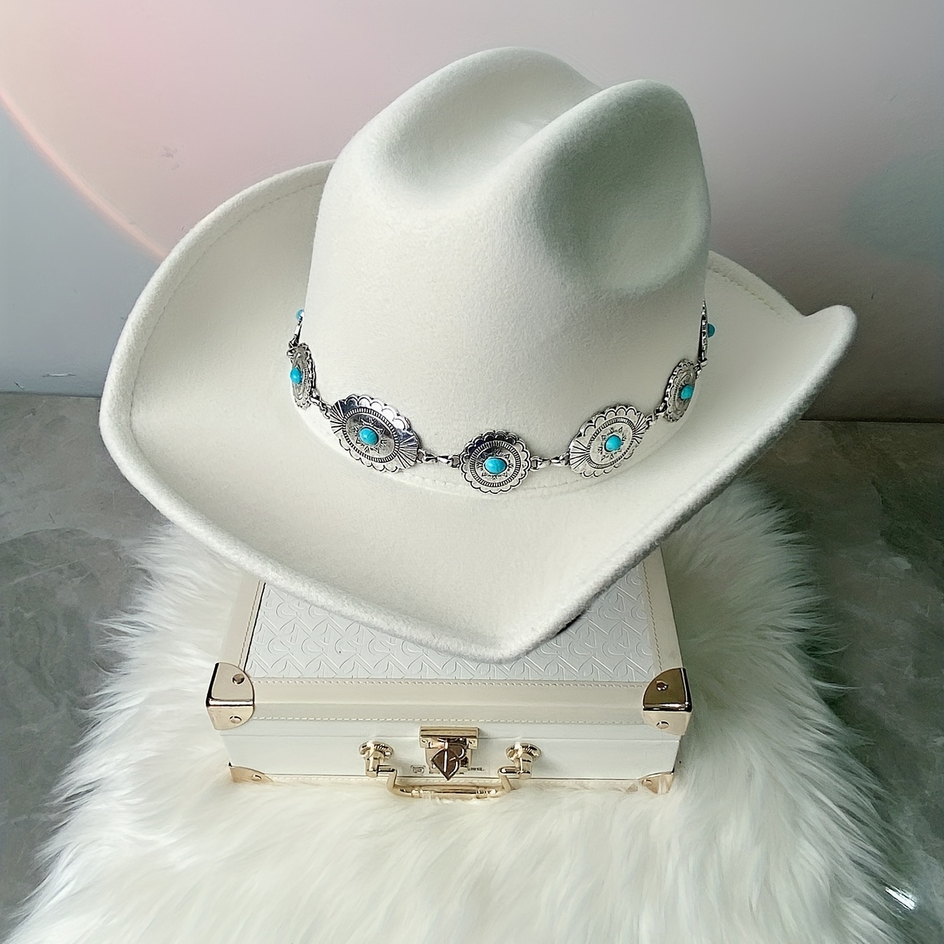 Cowboy Hat Band Replacement Boho Turquoise Decor Hatband - Temu
