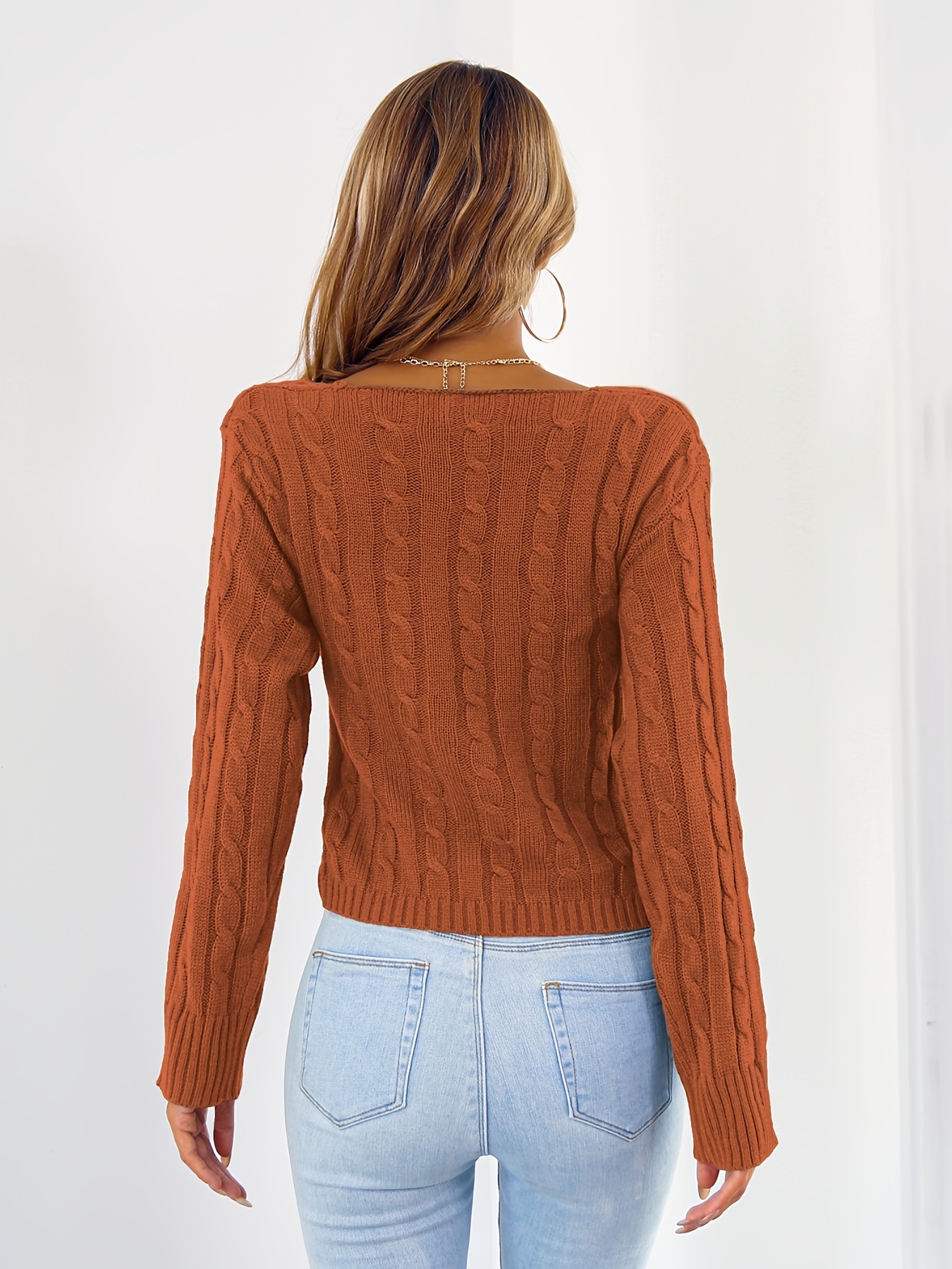 New Autumn Women Solid Sweater O-Neck Cropped Sweater Pullover