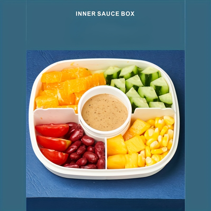 Double Layer Salad Box Sealed Leakproof Food Container Microwave Safe