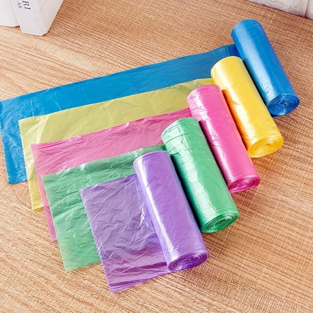 Trash Bags, 5 Rolls/100 Counts Small Garbage Bags For Office,  Kitchen,bedroom Waste Bin,colorful Portable Strong Rubbish Bags,wastebasket  Bags