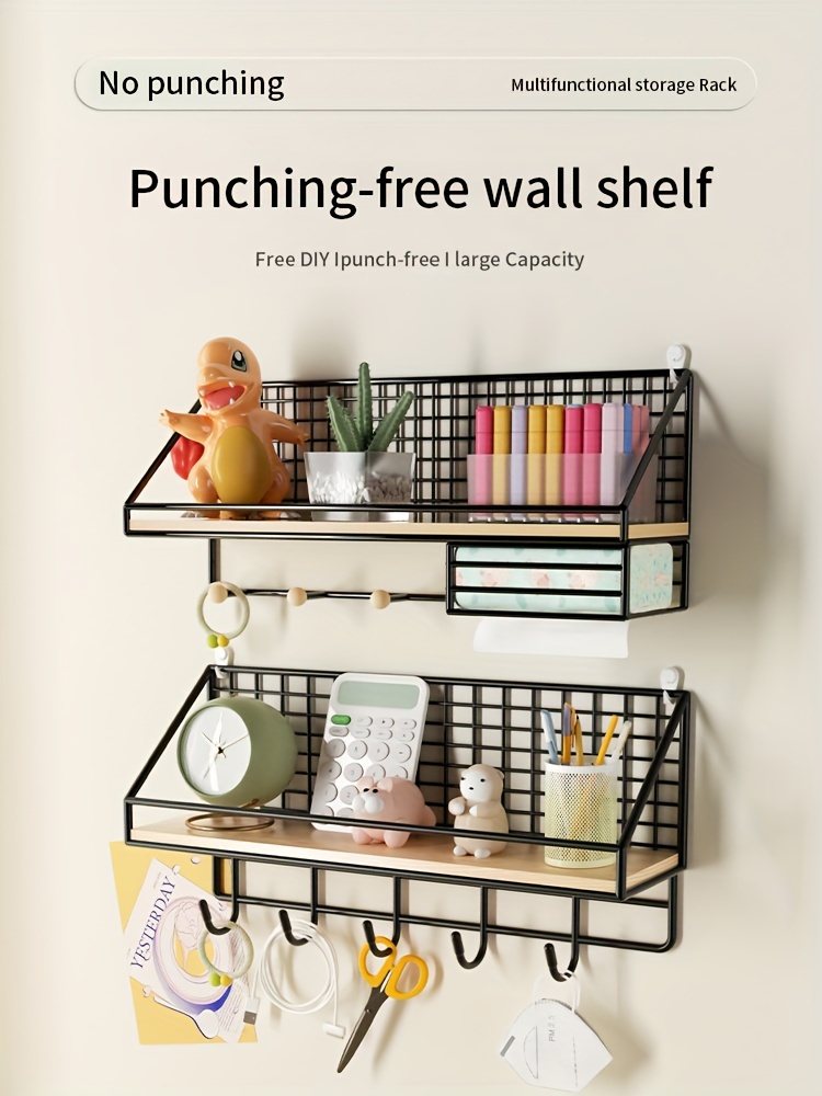 1pc Creative Multi-functional Wall-mounted Storage Rack For Home  Organization