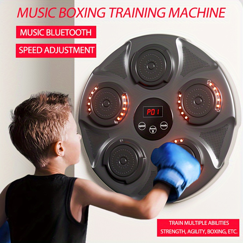 Machine de boxe à musique intelligente pour enfants et adultes, cible  murale, lumière LED, sac de sable, vitesse, agilité, réaction, entraînement  pour